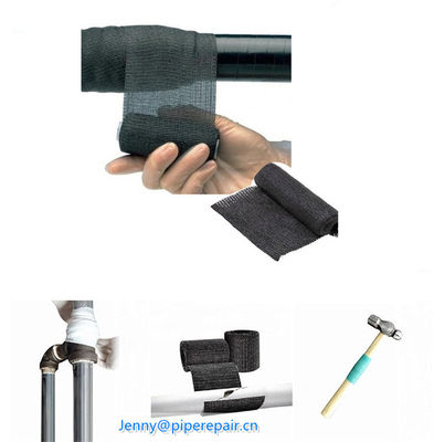 Resin coated fibreglass cloth leak sealing water activated pipe repair wrap kit
