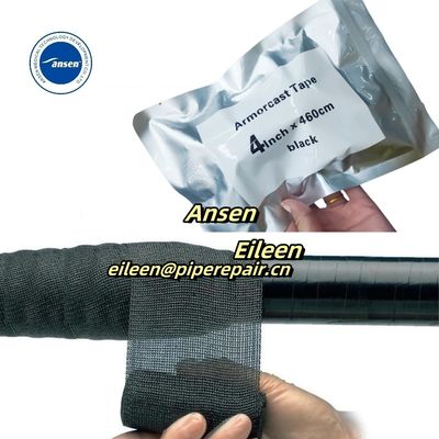 Short Lead Time Armor Wrap Tape Strengthening Structural Material Curable Black Polyurethane Resin Armor Cast Tape