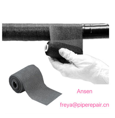 Customized Free Sample White&Black Mesh 75mm*3.6m Fibergalss Pipe Repair Bandage Applied On Cracked Pipe