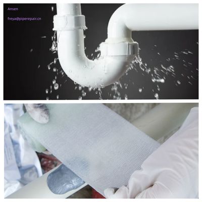 Customized Free Sample White&Black Mesh 75mm*3.6m Fibergalss Pipe Repair Bandage Applied On Cracked Pipe