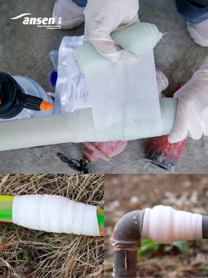 Own Brand Disposable Fibreglass Wrap With A Water-Activated Resin Pipe Repair Bandage For Stopping Leaks Instantly