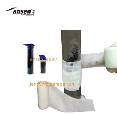 Quickly cost-effectively without shut-down water activated Fibers wrapping tape