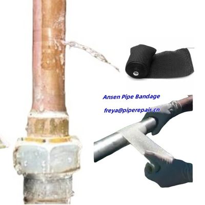 Wholesale Customization Plumbing Material White&Black Woven Fiberglass With Water-Activated Resin Pipe Repair Bandage
