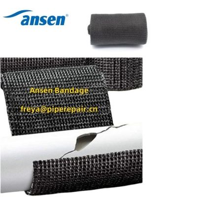 Customized Free Sample White&Black Mesh 75mm*3.6m Fibergalss Pipe Repair Bandage Applied On Cracked Pipe