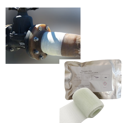 Quickly cost-effectively without shut-down water activated Fibers wrapping tape