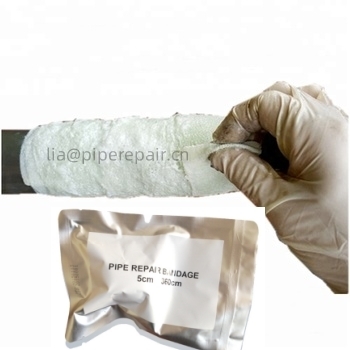 Resin-soaked fiberglass wraps adhesive fiberglass tape repairs