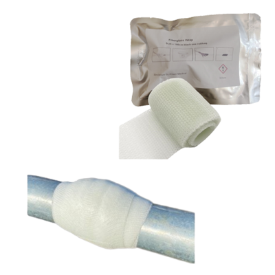 5-15cm White Pipe Repair Bandage - Cold/Heat Proof 30 Min Curing Chemical Resistant