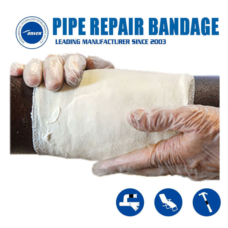Emergency Curing Pipe Bandage Black Color Fiberglass Armoured Pipe Repair Cast Bandage
